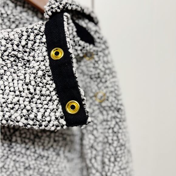 Calvin Klein Black and White Popcorn Textured Chunky Oversized Sweater L/XL - Picture 6 of 13